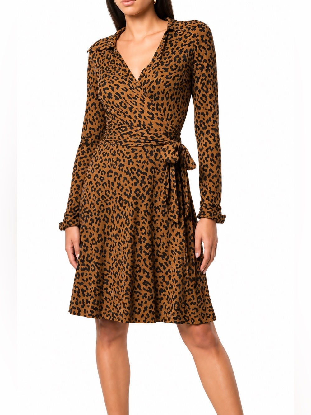 Diane von Furstenberg Didi Leopard Silk Wrap Dress Size 2 NWT